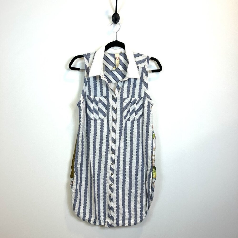 Anthropologie Cyrena Embroidered Sleeveless Boho Blouse Top‎ Womens Size Medium